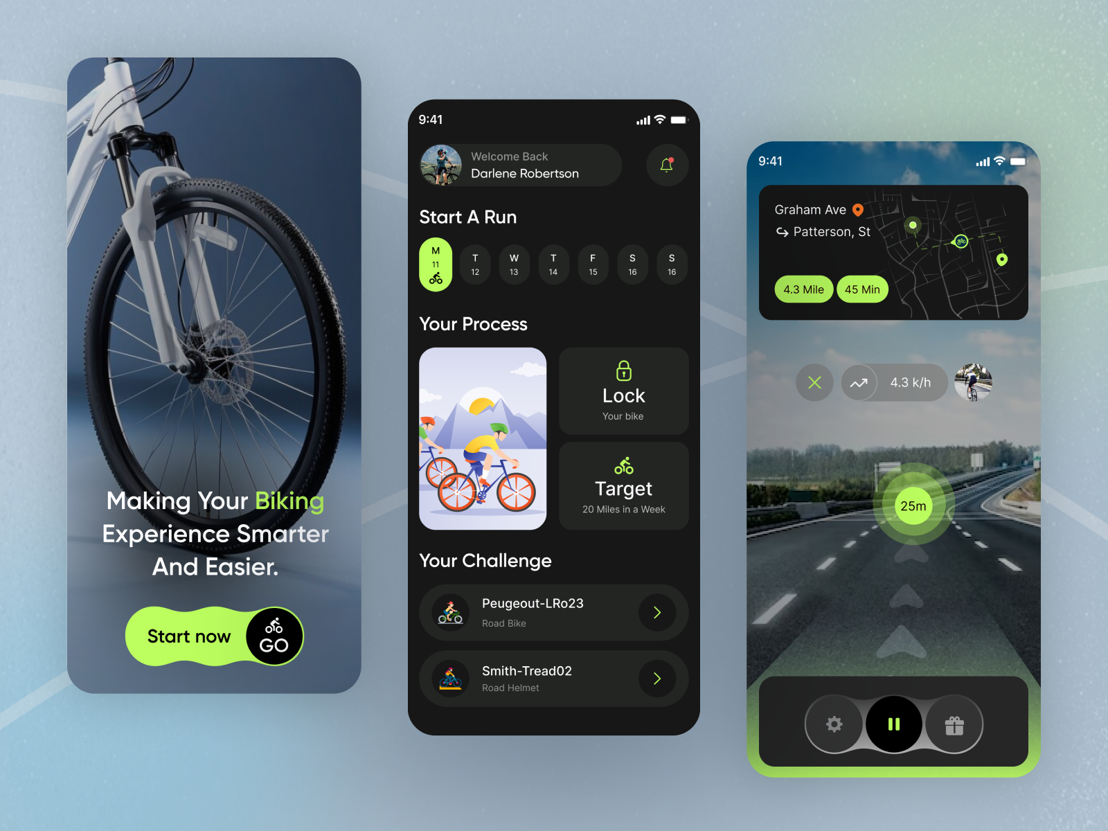Bike Ride Tracker Ride Control App by ARC Digital Agency on Dribbble
