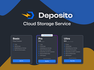 Pricing Page - Storage Service app branding design graphic design logo ui ux