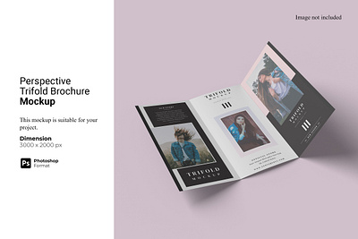 Perspective Trifold Brochure Mockup realistic