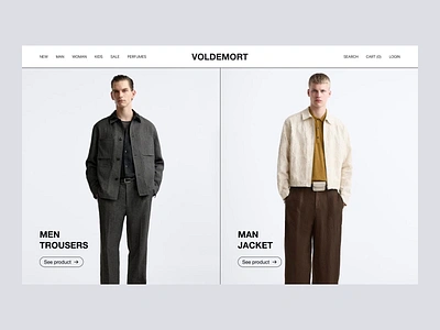 Voldemort - E-commerce Hero Concept animation b2b b2c clean customer design dipa inhouse ecommerce fashion hero hero section landing page shop startup ui web design website