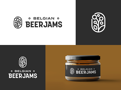 Belgian Beer Jams badge beer bio bubbles classy elegant emblem food green jam jams kreatank luxurious luxury plant restaurant tree