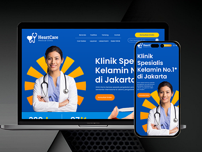 Fictonal Genital Specialist Clinic Desktop and Phone Design branding company profile medical app medical website ui design web design