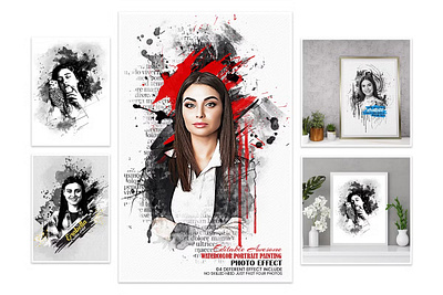 Artistic Watercolor Painting Effect branding design effect illustration ink art modern photo effect photoshop photoshop action ui