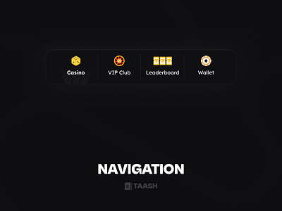 ONLINE CASINO APP #3 - Navigation branding casino clean design figma graphic design illustration logo mobile nav mobile navigation navigation online casino ui vector