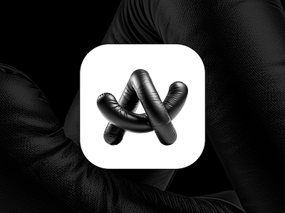 Arc Search, but... kinky. ai app apple black cool dark hot icon ios kinky leather letter logo redesign square typography