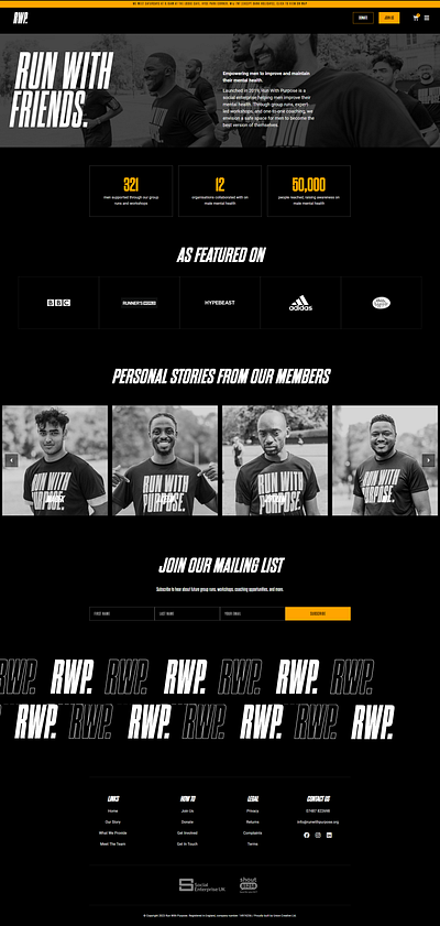 Men's Charity Website Design