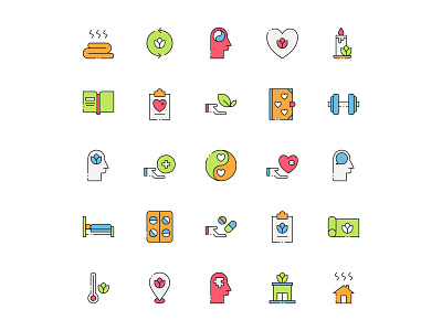 Colored Therapy Icons freebie icon design icon download therapy therapy icon vector download vector icon