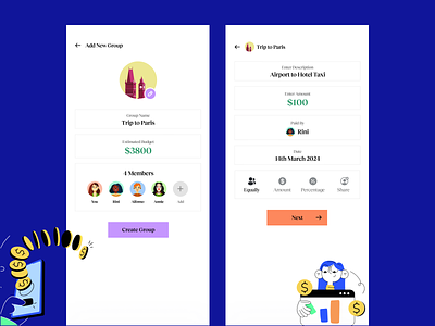 Budget Manager app budgeting expense manager manage money manage your money mobile organize finances pay pay friends personal budget plan finances send money send money to friends split money with friends split payment splitwise track budget track expenses ui ux