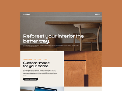 atelierweka - Wood Workshop Landing Page agency branding branidng design landing logo page ui web wood woodwork workshop