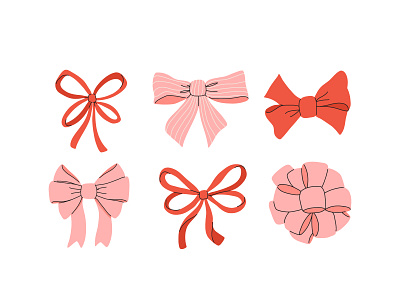 Bow knots 2 accessorie bow cartoon concept design flat hair illustration knot ribbon vector