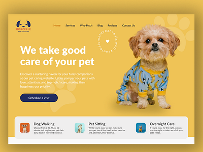 Borcelle- Pet Grooming Landing Page canva figma home page landing page landing page design ui ui design web design