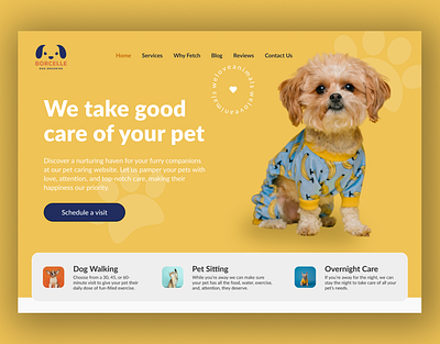 Borcelle- Pet Grooming Landing Page canva figma home page landing page landing page design ui ui design web design