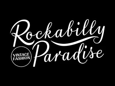 Rockabilly Paradise: Hand Lettered and Vectorized logo adobe illustrator bezier curves graphic design hand drawn type hand lettered logo hand lettered wordmark hand lettering hand writing lettering lettering artist lettering sketch logo pencil drawn lettering sketches script lettering swoosh typography vintage hand lettering vintage logo vintage type wordmark