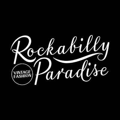 Rockabilly Paradise: Hand Lettered and Vectorized logo adobe illustrator bezier curves graphic design hand drawn type hand lettered logo hand lettered wordmark hand lettering hand writing lettering lettering artist lettering sketch logo pencil drawn lettering sketches script lettering swoosh typography vintage hand lettering vintage logo vintage type wordmark