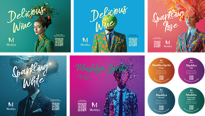 Labels for branded drinks Mushlya art artifical inteligence branding design graphic design illustration logo typography vector