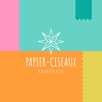 PAPIER-CISEAUX branding business colorful company design graphic design home house illustration logo playful typography vector