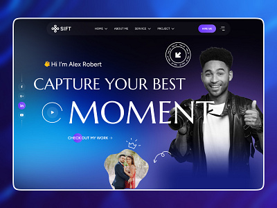 Photographer Portfolio - Landing Page art colorful figma fleexstudio gallery gradient landing page photographer photography photography website studio uiux web template website website design