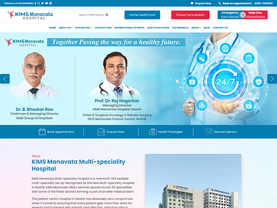 KIMS Manavata Multi-speciality Hospital branding custom php template design php php custom template ui wordpress custom theme