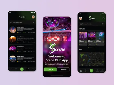 Scene Club App app app design club design ui uiux