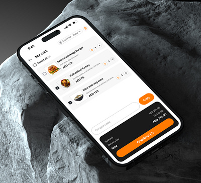 Cart and Order page app appdesign cart casestudy dashboard food fooddelivery foodui motion graphics order productdesign ui uidesign uiux ux uxdesign uxui
