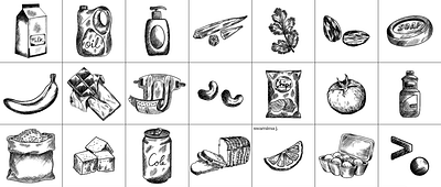 Grocery Packaging Design - Doodles branding design digital illustration doodle fmcg food grocery illustration illustrator procreate procreate art snacks vegetables
