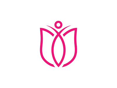 Tulip Logo with woman beauty branding empowerment feminine logo floral flower logo graphic design health logo logo design pink logo pink woman tulip flower tulip logo tulips woman woman logo women women health women organization