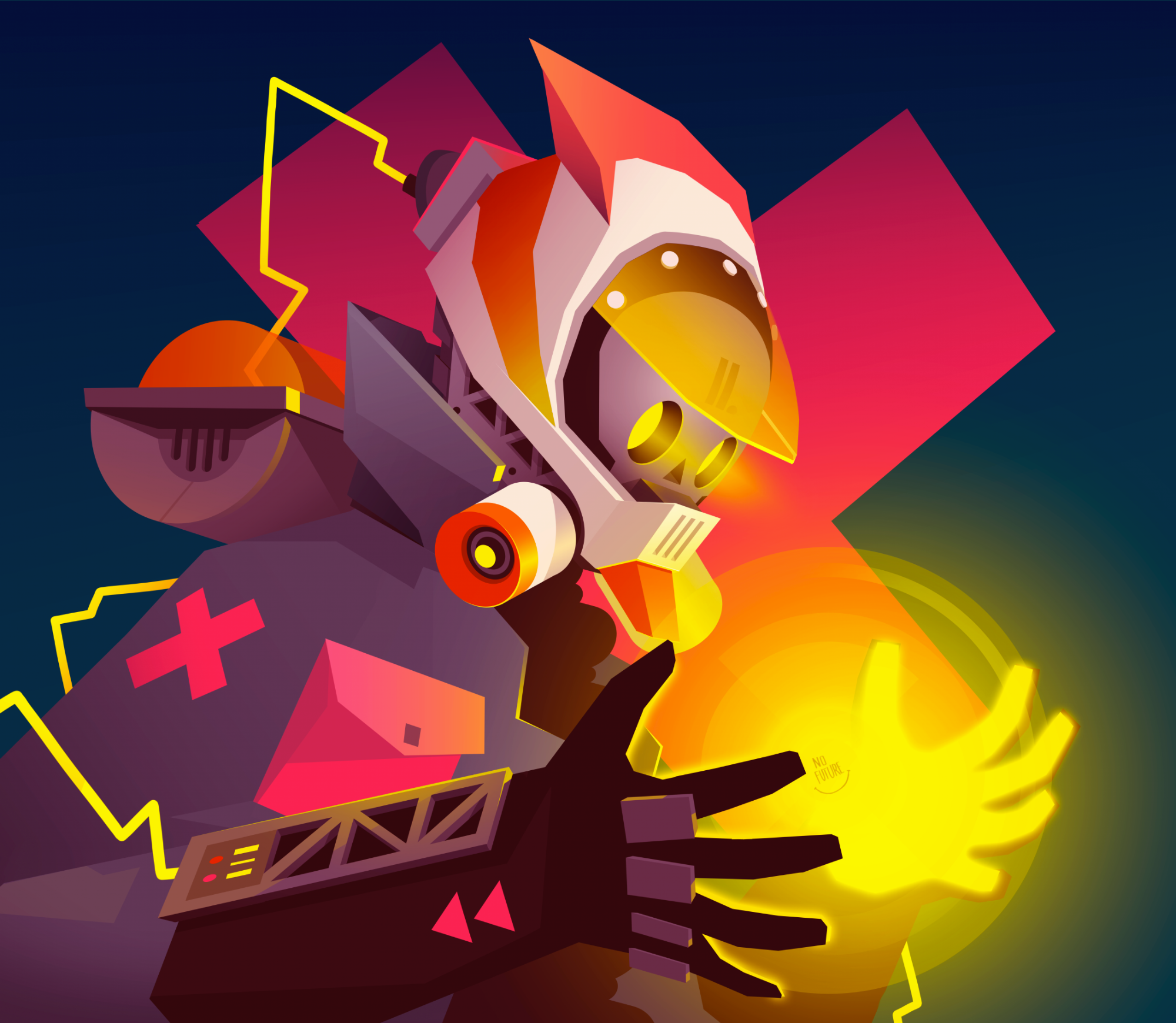 The Explorer character character design concept art cyber cyberpunk explorer future futuristic helmet illustration illustrator punk robot robot design robotics sci fi sek sekond solarpunk sphere