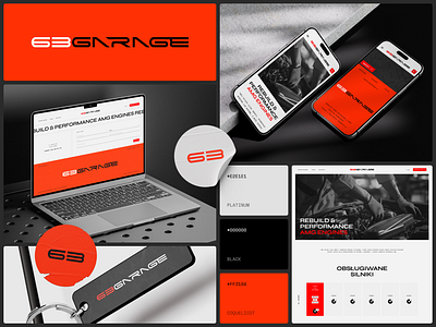 Branding & Website for Rebuild & Performance AMG Engines Company black brand brand design branding car clean colors company figma identity logo logotype modern red sport sticker typography ui web website