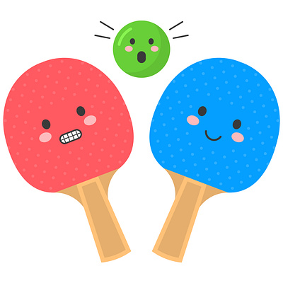 Cute ping-pong in flat vector style adobe illustrator branding cartoon children illustration clipart cute design flat design flat illustration flatvector graphic design icon set icons kids illustrations object ping pong sport table tennis vector illustration
