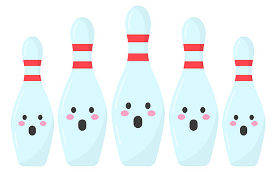 Cute bowling in flat vector style adobe illustrator bowling cartoon children illustration cute design flat flat design graphic design icon set icons kids illustration motion graphics pins skittles ui vector illustration