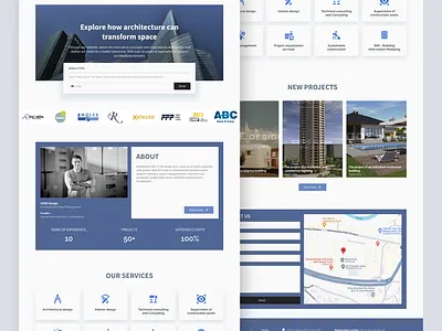 Architectural Website - Landing Page + Dashboard architect architecture building design clean design dashboard hero landing page landing pagearchitect modern ui property website real estate residential design ui ui design web web design website design