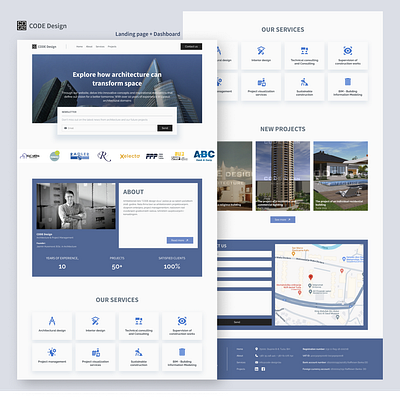 Architectural Website - Landing Page + Dashboard architect dashboard hero landing page ui ui design web web design web site