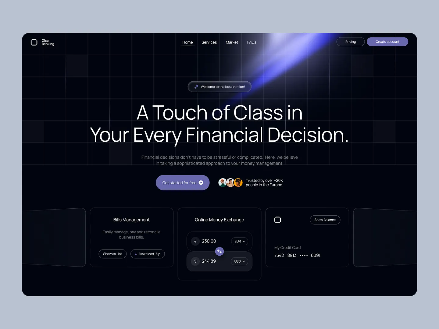 Sleek and Modern Banking Website Design