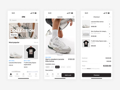 E-Commerce App design | Home, product, checkout screens app appdesign buy checkout collection commerce design e commerce home mobile mobile app product screens sell ui ux