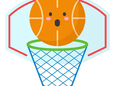 Cute basketball in flat vector style adobe illustrator ball basketball cartoon children clipart cute flat design flat illustration flatvector game icon set icons kids object sport vector illustration