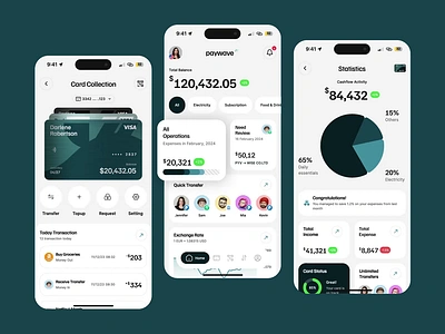 Paywave - Mobile Apps aimation app bank bank app brand guideline branding card debit card finance finance app freebies graphic design logo management mobile app mockup money motion graphics templates ui