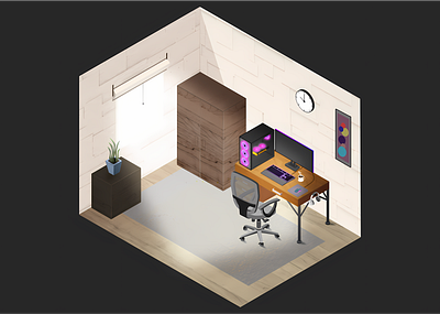 Isometric Room 3d graphic design illustration vector