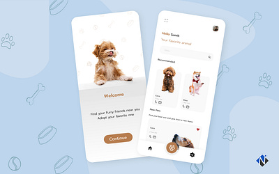Pawstation Pet App Designed By Nevina Infotech mobile app mobile application pet app pet app design pet app ui pet application uiux