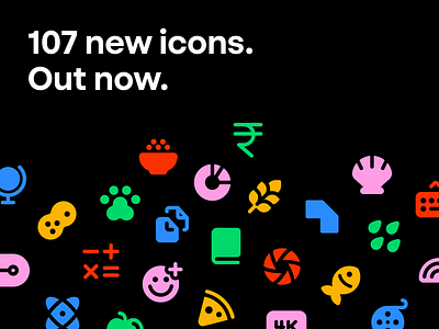 Introducing Amicons 1.3 with over 107 fresh new icons black colorful cute friendly fun icon icon design icon family icon pack iconography icons tools ui user interface vibrant