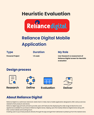 Heuristic Evaluation - Reliance Digital App application design experience heuristic evaluation ui ui design uiux user user experience user interface ux