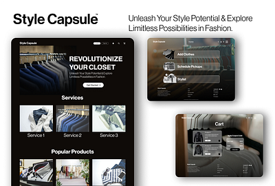 Style Capsule - A Closet & Shopping Website UI Design e commerce ui design e commerce ui webpage e commerce website e commerce website design graphic design shopping website design shopping website ui ui