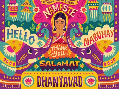 India bollywood colorful digital flat design graphic design illustration india indian namaste