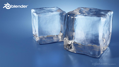 Blender Ice Cube 3D model tutorial 3d b3d blender cgian tutorial