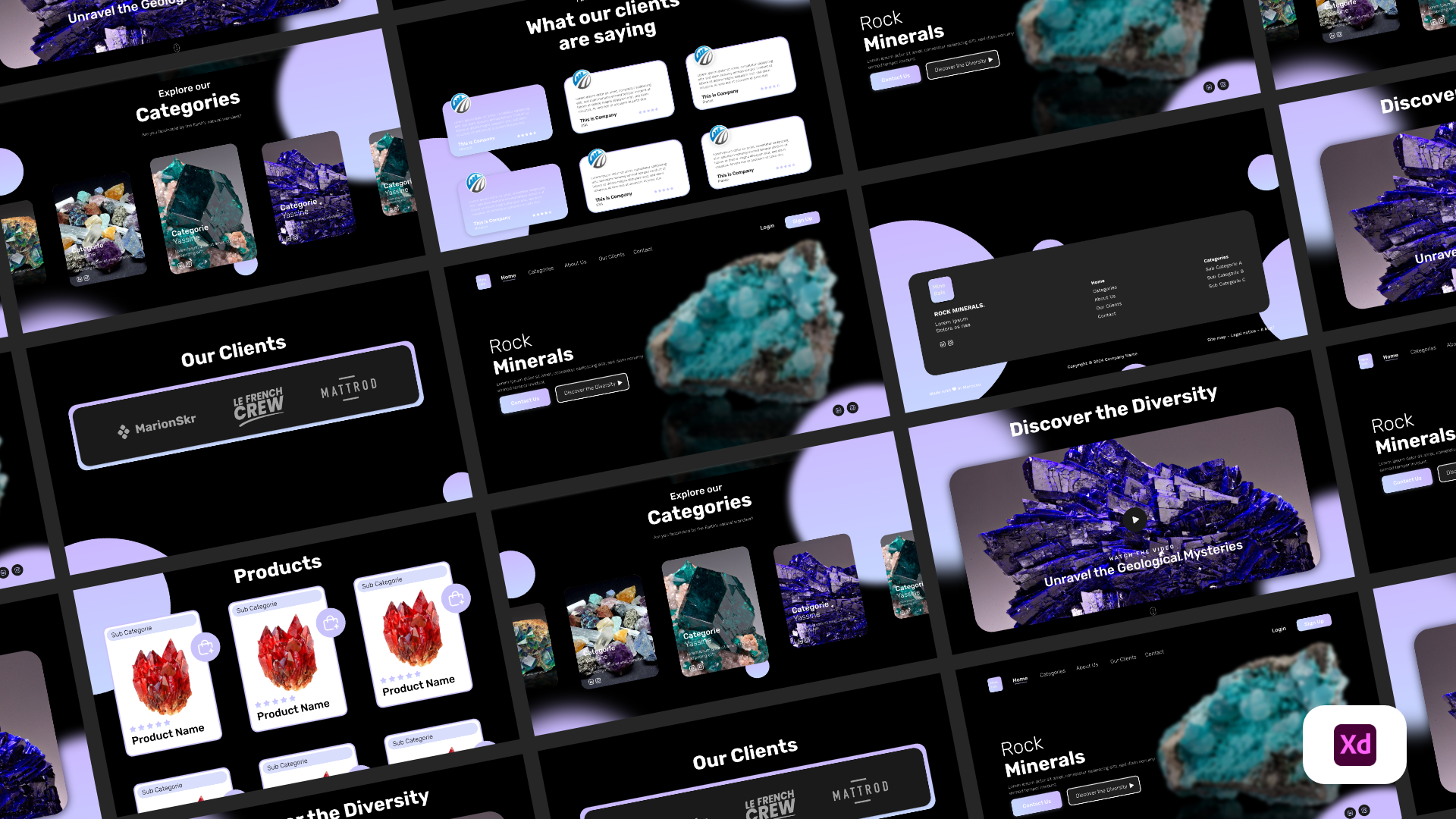 Rock Minerals UX/UI Design: Explore Earth's Beauty uxui