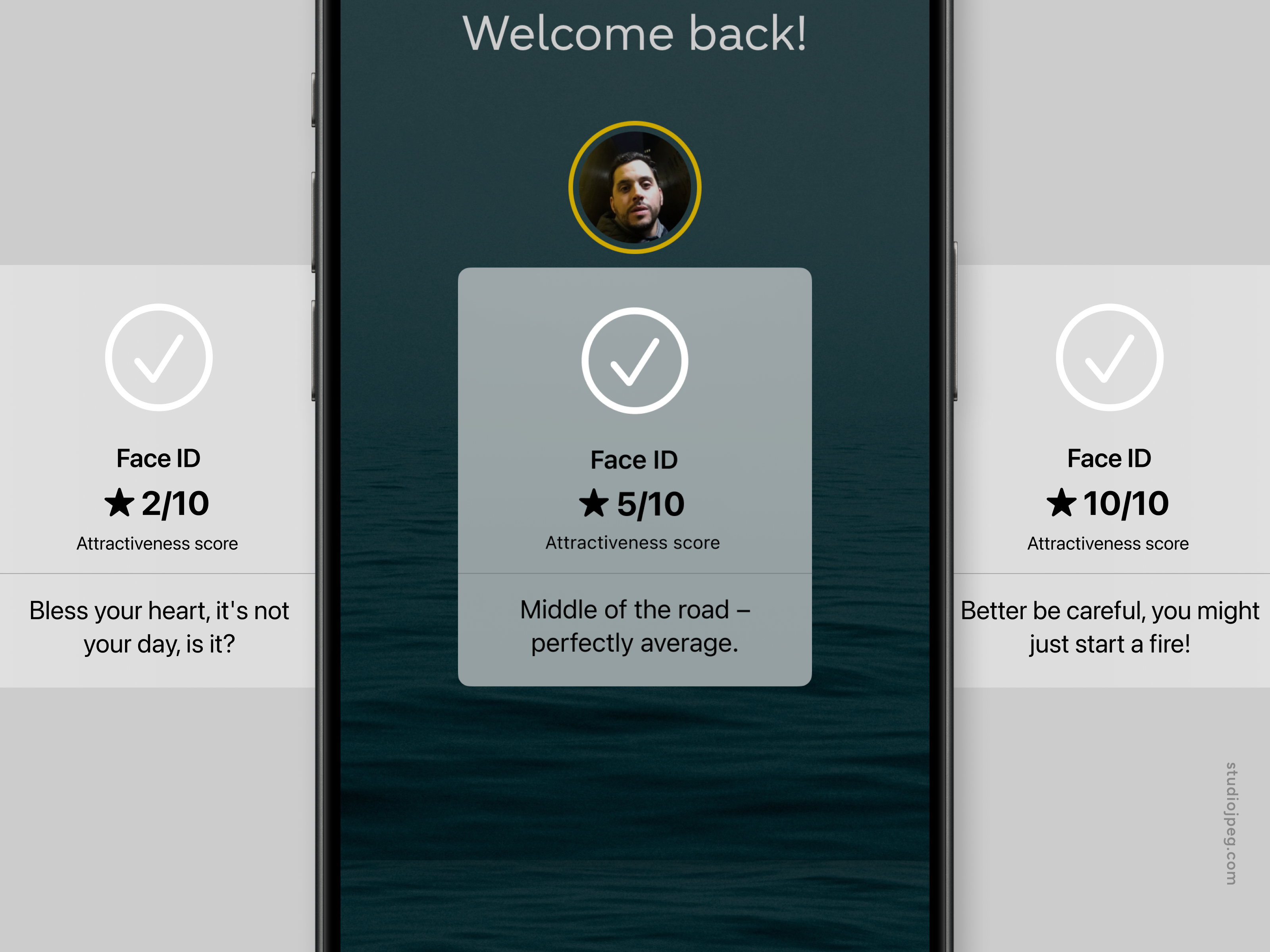 Apple AI Design Concept: Face ID with Attractiveness Score ios
