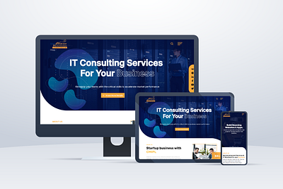 IT And Consulting Services Landing Page Design. figma freelancing it it consulting photoshop technology uiux web design website