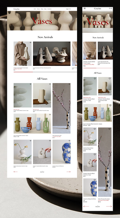 Catalog for Ceramic Store ceramics design figma store ui ux web site