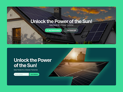 Solar Panels - Hero Banners banner design electric electricity field green hero hero banner icons landing page panel place place holder section solar solar panel sun typography ui ux