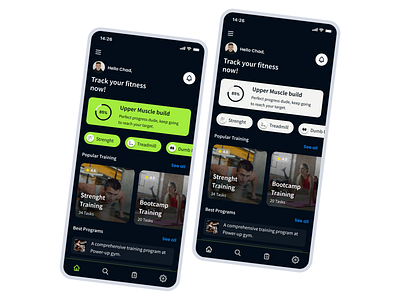 Fitness Mobile App ui