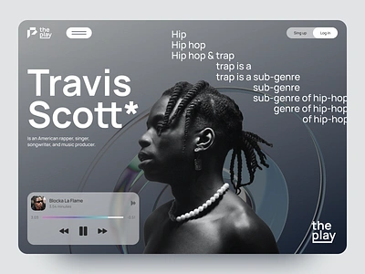 Music platform / Travis Scott artists daily ui hip hop home page design listening main page music music app music landing page music platform music player music website solar digital travis scott ui design ux ui design web application webdesign website design